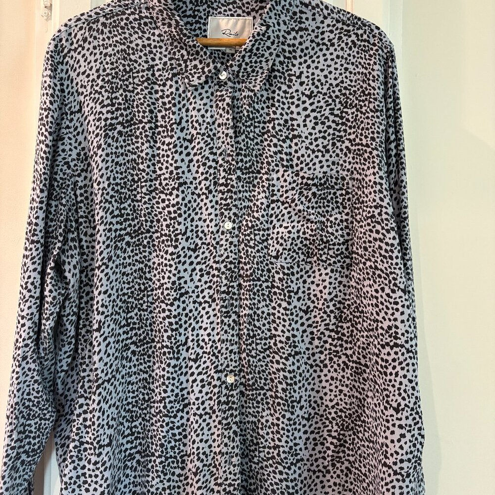 Blouse_Rails_Silk_Josephine Linx Lavendar and Black Blouse Size XL Originally $1
